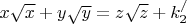 $x\sqrt x+y\sqrt y=z\sqrt z+{k_2^/}$