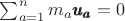 $\sum _{a=1}^n m_a \pmb{u_a}=0$ $\sum _{a=1}^n m_a \pmb{u_a}=0$