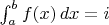 $\int_a^b f(x)\, dx = i$