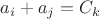 $a_{i} + a_{j} = C_{k}$