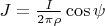 $J=\frac{I}{2\pi\rho}\cos\psi$