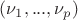 $(\nu_1, ... , \nu_p)$