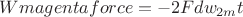 $W{magentaforce}= -2Fdw_{2m}t$