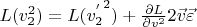 $L(v_2^2) = L( {v_2^{'} }^{2} )+ \frac{\partial L}{\partial v^2} 2\vec{v}\vec{\varepsilon}$