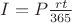 $I=P\frac{rt}{365}$