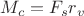 $M_c=F_{s}r_{v}$