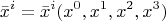 $$\bar{x}^i=\bar{x}^i(x^0,x^1,x^2,x^3)$$