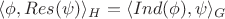$\langle \phi, Res (\psi) \rangle_H = \langle Ind (\phi), \psi \rangle_G$