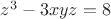 $z^3-3xyz=8$