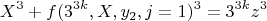 $$X^3+f(3^{3k}, X, y_2,j=1)^3=3^{3k}z^3$$