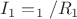 $I_1 = \vphi_1/R_1$