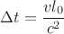 $$\Delta t=\frac{vl_0}{c^2}$$