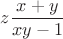 $z\dfrac{{x + y}}{{xy - 1}}$