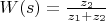 $W(s)=\frac{z_2}{z_1+z_2}$