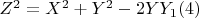$Z^2 =X^2 +Y^2 -2YY_1\engo (4)$