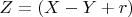 $Z = (X-Y + r)$