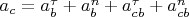 $a_c = a_b^\tau + a_b^n + a_{cb}^\tau + a_{cb}^n$