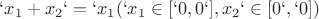 $`x_1+x_2`=`x_1 (`x_1 \in [`0,0`], x_2` \in [0`,`0])$