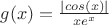 $g(x)=\frac{|cos(x)|}{xe^x}$