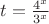 $t=\frac{4^x}{3^x}$