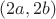 $(2a,2b)$