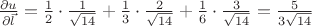 $\frac{\partial u}{\partial \vec{l}}=\frac12\cdot \frac{1}{\sqrt{14}}+\frac13\cdot \frac{2}{\sqrt{14}}+\frac16\cdot \frac{3}{\sqrt{14}}=\frac{5}{3\sqrt{14}}$