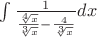 $\int \frac {1} {\frac {\sqrt[4]{x}} {\sqrt[3]{x}}-\frac {4} {\sqrt[3]{x}}} dx$