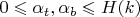 $0\leqslant \alpha _t, \alpha _b\leqslant H(k)$