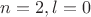$n = 2, l = 0$