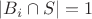 $|B_i \cap S| = 1$
