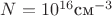 $N=10^{16} \text{см}^{-3}$