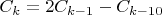 $C_k=2C_{k-1}-C_{k-10}$