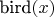 $\text{bird}(x)$