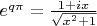 $e^{q \pi} = \frac{1+ix}{\sqrt{x^2+1}}$