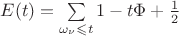 $E(t)=\sum\limits_{
\omega_\nu\leqslant t} 1 -t\Phi+\frac{1}{2}$