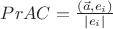 $Pr AC = \frac{(\vec{a}, e_i)}{|e_i|}$