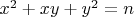 $x^2+xy+y^2=n$