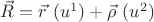 $\vec{R}=\vec{r}\ (u^1) + \vec{\rho}\ (u^2)$