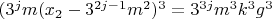 $(3^jm(x_2-3^{2j-1}m^2)^3=3^{3j}m^3k^3g^3$
