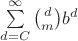 $\sum\limits_{d=C}^{\infty}\binom{d}{m}b^d$