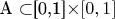 A \subset $[0,1]\times[0,1]$