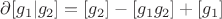$\partial[g_1|g_2]=[g_2]-[g_1g_2]+[g_1]$