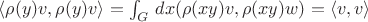 $\langle\rho(y)v,\rho(y)v\rangle=\int_G\,dx(\rho(xy)v,\rho(xy)w)=\langle v,v\rangle$ $\langle\rho(y)v,\rho(y)v\rangle=\int_G\,dx(\rho(xy)v,\rho(xy)w)=\langle v,v\rangle$