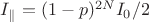 $I_\parallel=(1-p)^{2N}I_0/2$