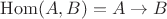 $\mathrm{Hom}(A,B)=A\to B$