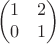 $$\begin{pmatrix} 1& 2\\ 0&1\end{pmatrix}$$ $$\begin{pmatrix} 1& 2\\ 0&1\end{pmatrix}$$