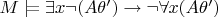 $M \models \exists x \neg (A \theta ') \rightarrow \neg \forall x (A \theta ')$