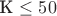 K \leq 50