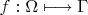 $f: \Omega \longmapsto \Gamma$
