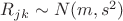 $R_{jk}\sim N(m,s^2)$ $R_{jk}\sim N(m,s^2)$
